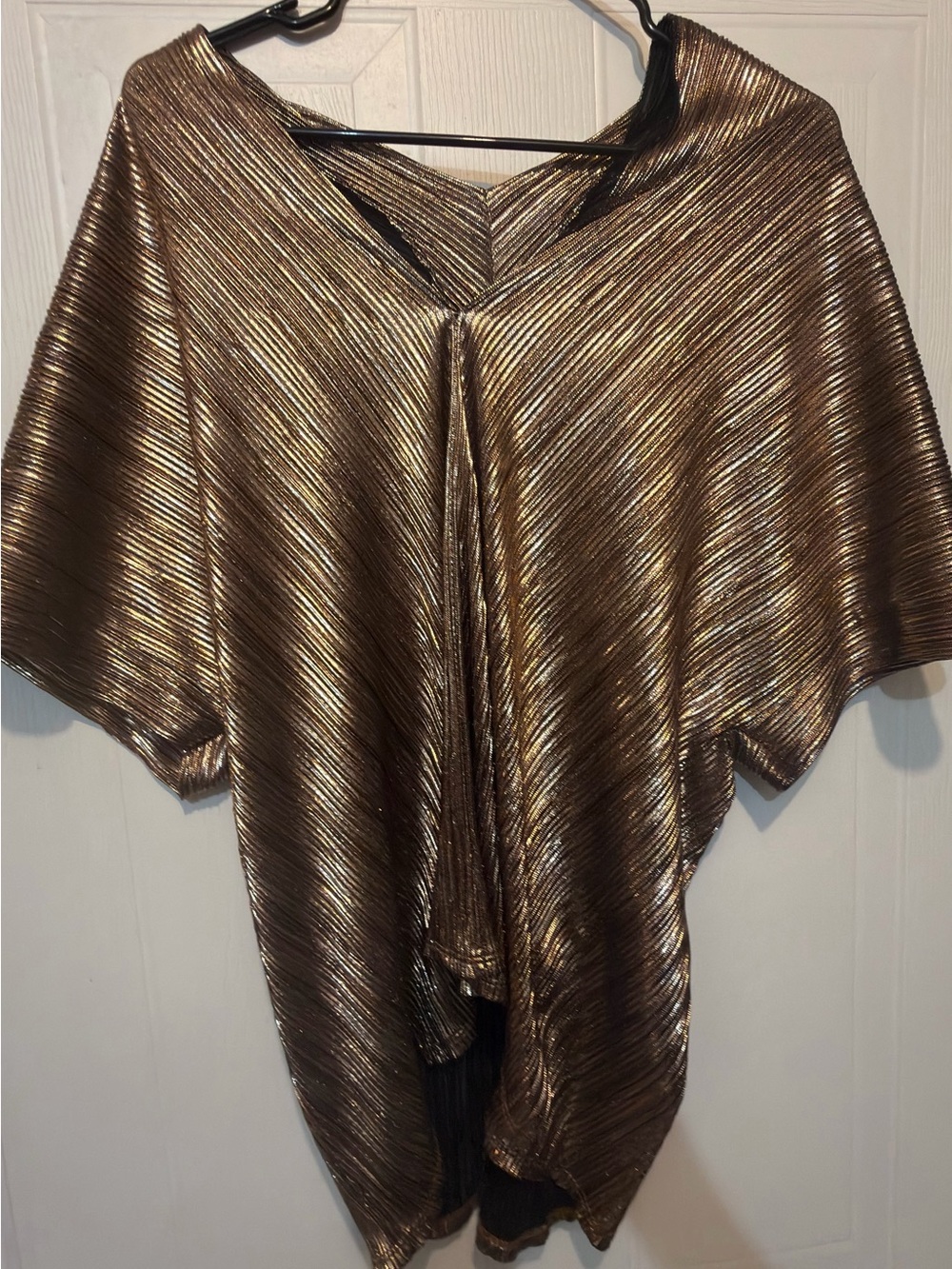 Karlie Metallic Bronze Dolman Sleeve Blouse